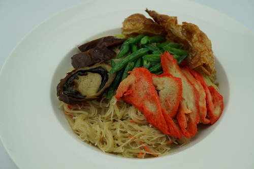 Vegetarian Bee Hoon with Mock Char Siew
