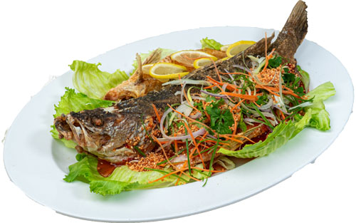 Crispy Seabass Duo with Thai Chili and Lemon Sauce